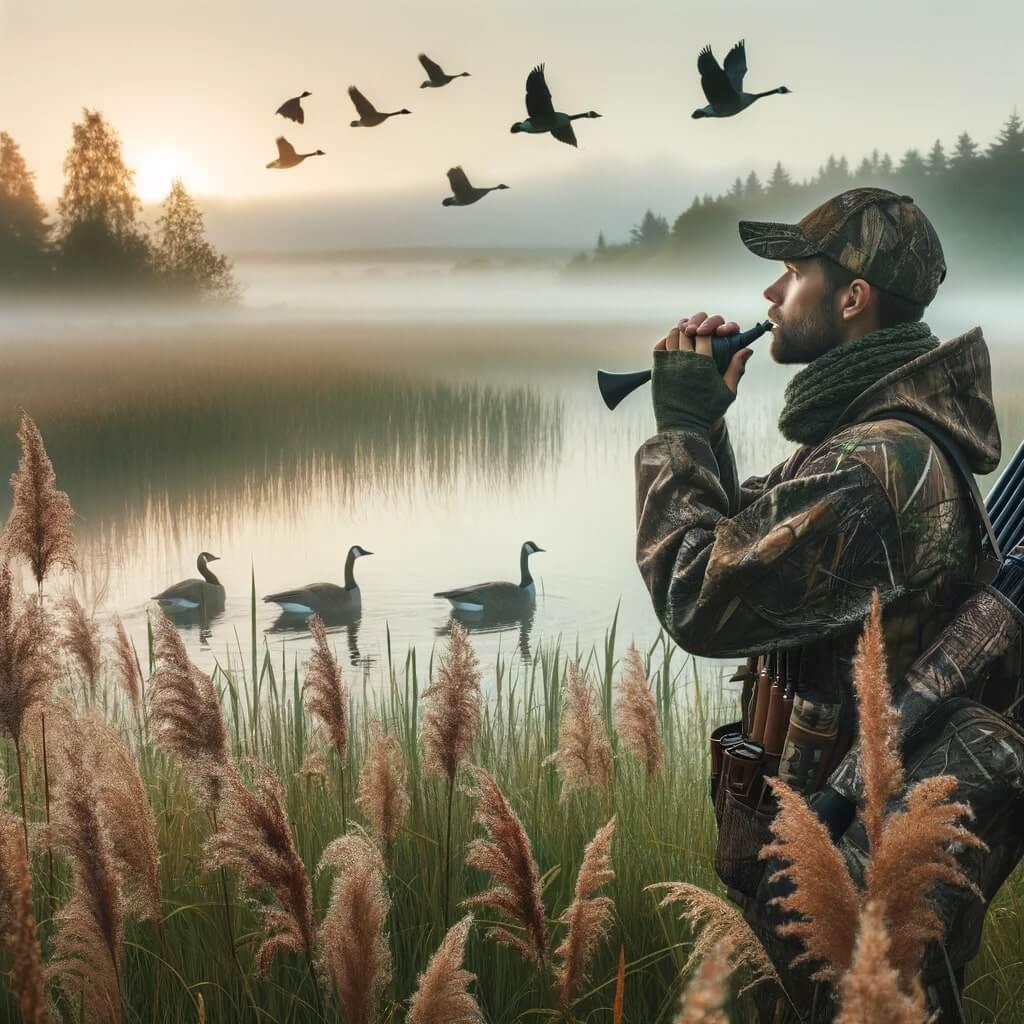 hunter goose calling